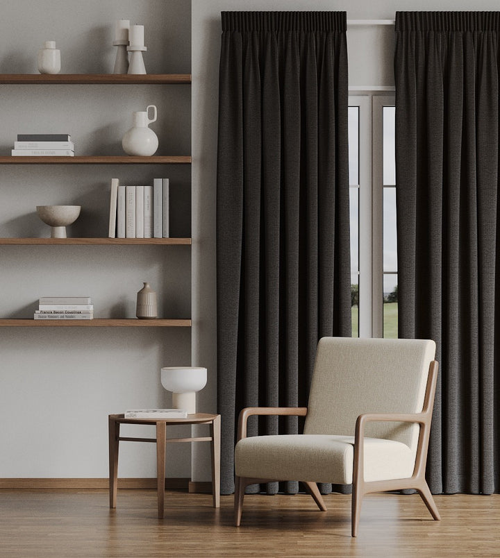 Anchorage Charcoal readymade curtains