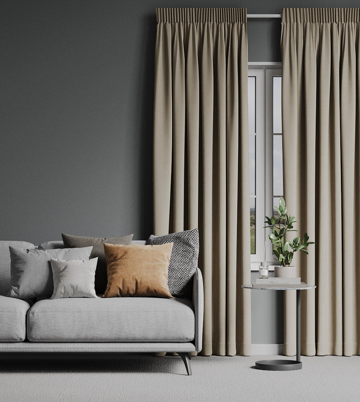 Lunar Blockout Sesame readymade curtains
