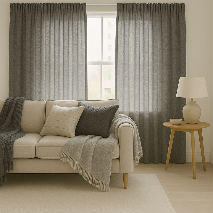 Mira Charcoal readymade curtains