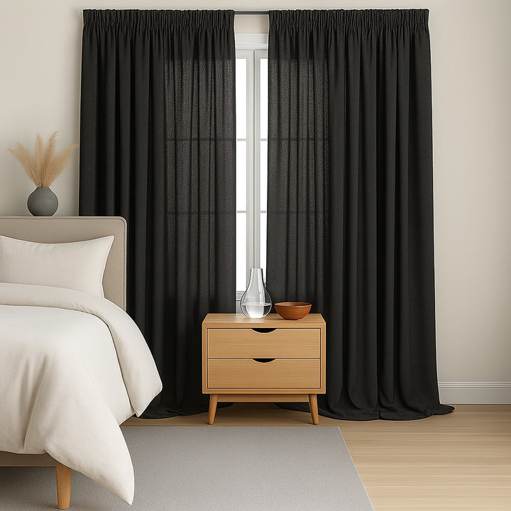 Satori Nero readymade curtains