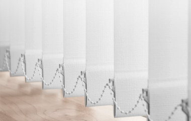 Vertical blinds from floor view