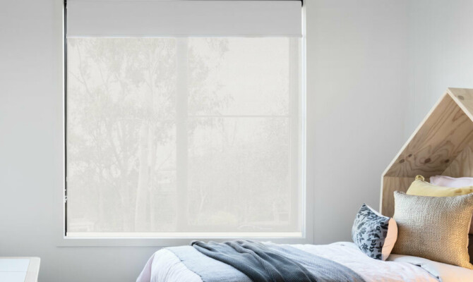 Dual Roller Sunscreen Blockout blind in children's bedroom
