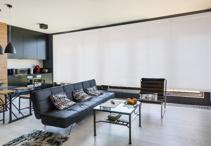 Honeycomb Light filter blinds in modern living room